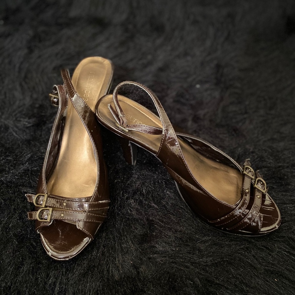 Brown Chunky Heeled Sandals by Maurices